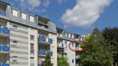 hübsche 1-Raum-Wohnung mit Balkon im 2.Obergeschoss, neue Vinylbböden, EBK möglich, Aufzug